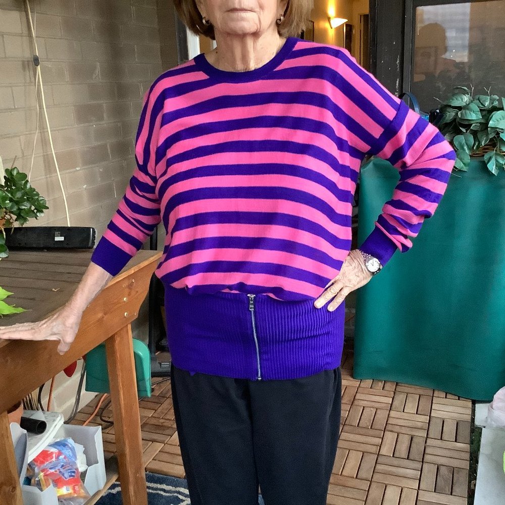 Sonia Rykiel Bold Stripped Hip Hugger Sweater